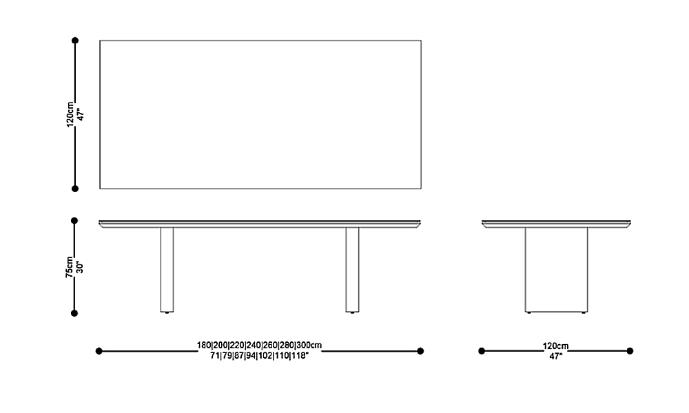 Image of the main dimensions of the product